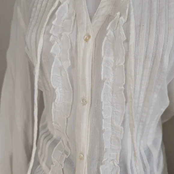 Cottagecore Cotton Tunic With Ruffles - Picture 5 of 15